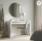 Malm toilet tafel met glasplaat en lade  / buro smal, Huis en Inrichting, Ophalen, 50 tot 100 cm, Zo goed als nieuw, Minder dan 100 cm