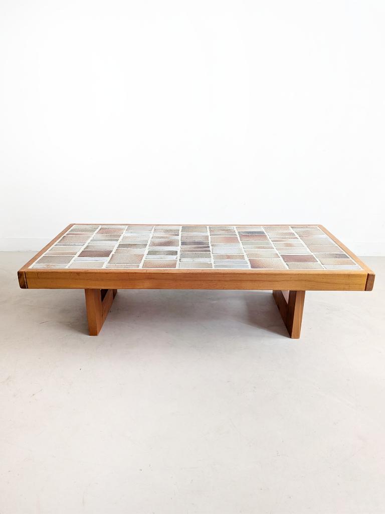 Salontafel met Keramiek Tegels door Maison Regain, Huis en Inrichting, Tafels | Salontafels, Gebruikt, 100 tot 150 cm, Minder dan 50 cm
