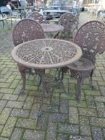 Zwaar gietijzeren bistroset, Tuin en Terras, Ophalen, Gebruikt, Metaal