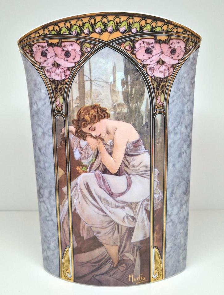 Goebel Artis Orbis Mucha gelimiteerde porseleinen vaas., Antiek en Kunst, Antiek | Porselein, Ophalen of Verzenden