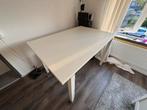 Wit Bureau met kabelgoot, Ophalen, In hoogte verstelbaar, Gebruikt, Bureau