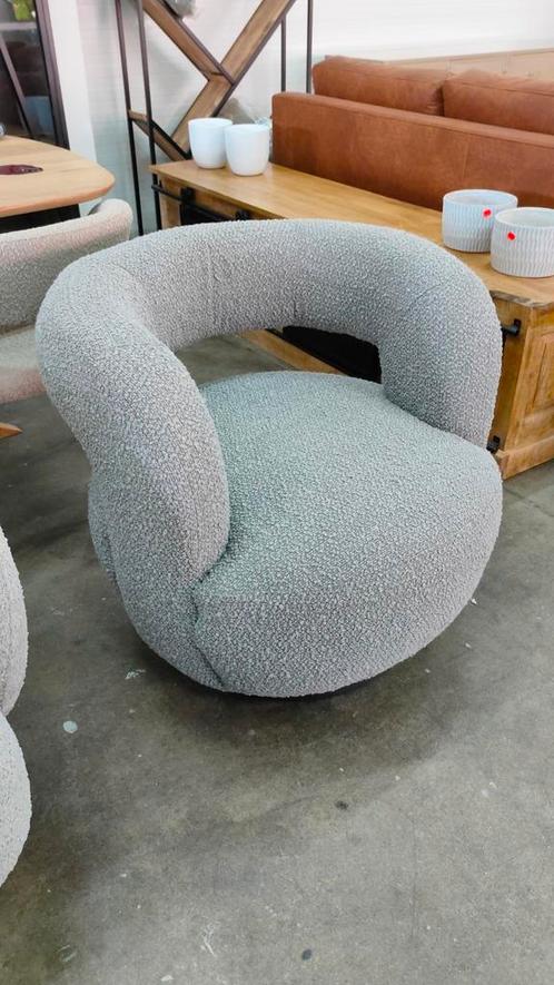 ⚠️LET OP⚠️Eleonora Fauteuil Sharon Boucle stof B-keuze, Huis en Inrichting, Fauteuils, Nieuw, Hout, Kunststof, Leer, Metaal, Riet of Rotan