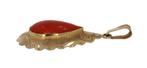 14 karaats gouden vintage ketting hanger bloedkoraal retro, Sieraden, Tassen en Uiterlijk, Antieke sieraden, Ophalen of Verzenden