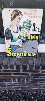 Emaille reclame Freund, Ophalen of Verzenden, Gebruikt, Reclamebord