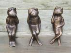 KIKKERS / HOREN ZIEN EN ZWIJGEN / BRONS, Dierenbeeld, Nieuw, Info@huisentuindecoratiemarie.nl, Huis en tuin decoratie marie