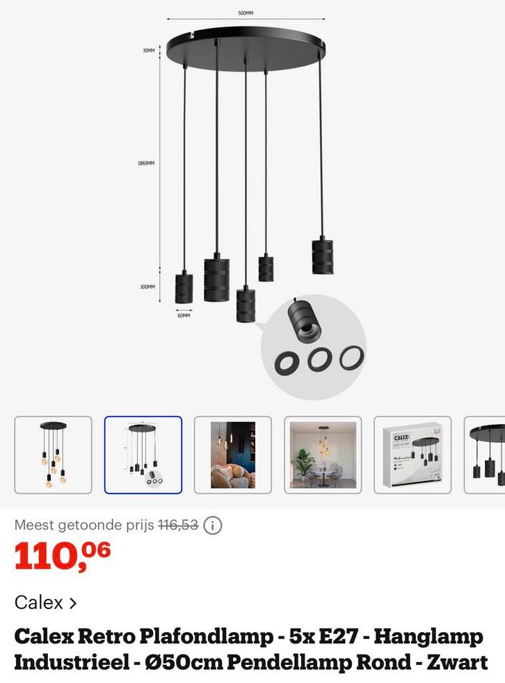 Calex retro plafondlamp, Huis en Inrichting, Lampen | Plafondlampen, Zo goed als nieuw, Glas, Metaal, Ophalen of Verzenden