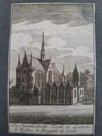 R03 / De Hooglandsche Kerk te Leiden unieke gravure 18e eeuw, Antiek en Kunst, Kunst | Etsen en Gravures, Ophalen of Verzenden