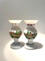 Melkglas vaasjes Biedermeier Duitsland 19e geen bodemvondst, Antiek en Kunst, Ophalen of Verzenden