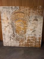 Prachtig schilderij met Boeddha reliëf - 150x150cm, Ophalen