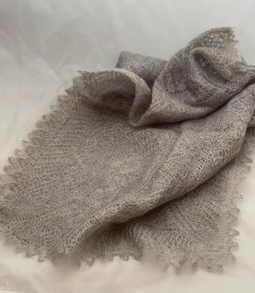 **Handmade Wool Pashmina Scarf Shawl in Grey - New beschikbaar voor biedingen