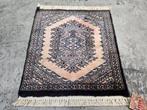 Handgeknoopt Perzisch wol mini tapijt pink vierkant  42x47cm