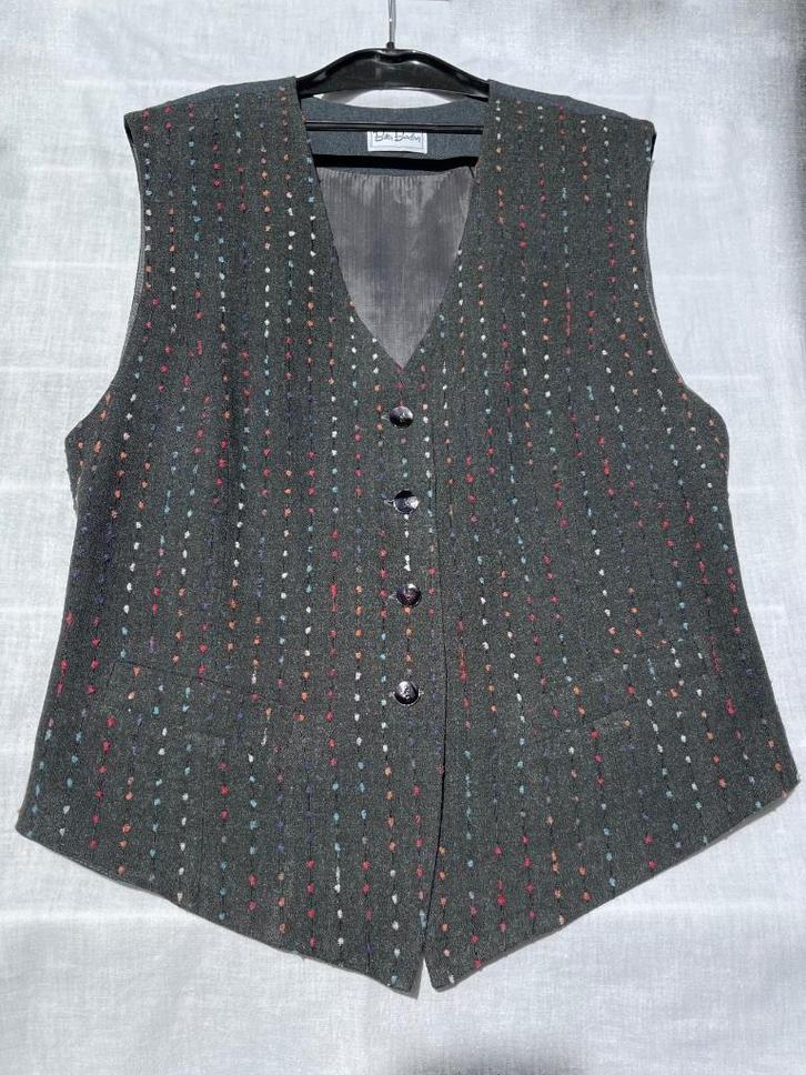 antraciet viscose gilet met kleurenstippen van Betty Barclay, Kleding | Dames, Truien en Vesten, Nieuw, Maat 38/40 (M), Grijs