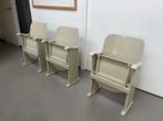 Set van 3 Vintage Bioscoop/College Stoelen, Huis en Inrichting, Stoelen, Ophalen, Gebruikt, Drie, Grijs