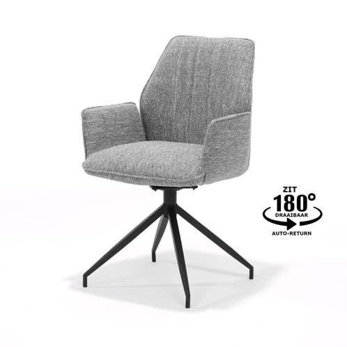 Armstoel Gio draaivoet stof oasis Grijs | Webshop, Huis en Inrichting, Stoelen, Nieuw, Metaal, Stof, Grijs, Ophalen of Verzenden