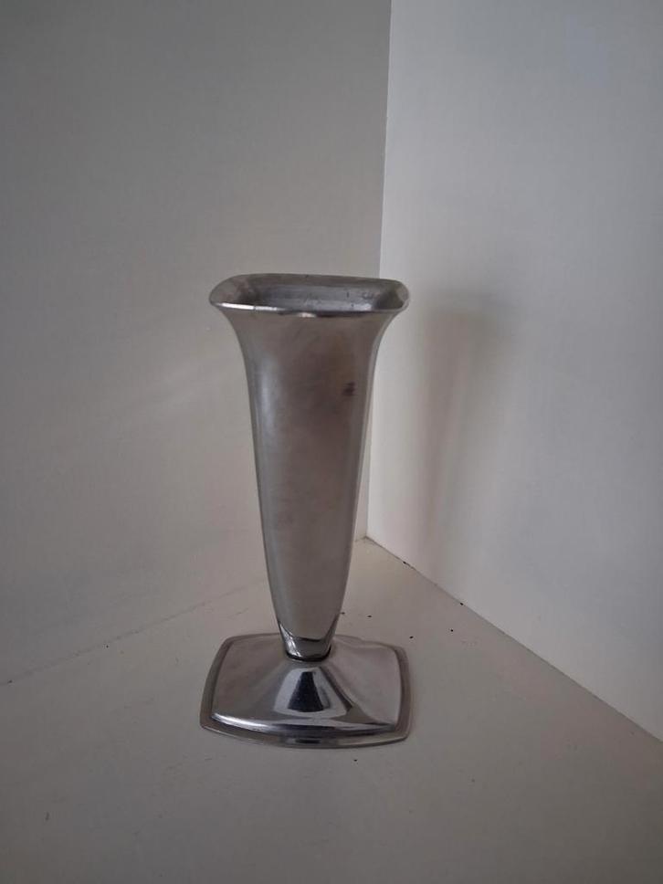 Vintage Alfra Alessi RVS Vaasje(14 cm) Ontwerp Ettore Alessi, Antiek en Kunst, Antiek | Vazen, Ophalen of Verzenden