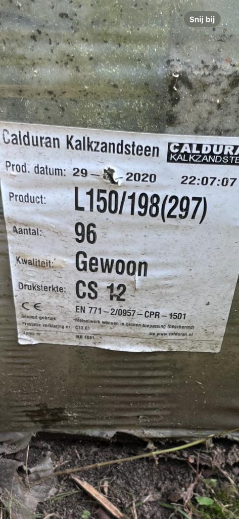 Kalkzandsteenblokken 150 en 200 breed, Doe-het-zelf en Verbouw, Metselstenen, Nieuw, Kalkzandstenen, Ophalen