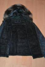 Gevoerde warme jas leer 42, Verzenden, Zo goed als nieuw, Maat 42/44 (L), Blauw