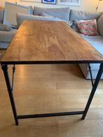 Houten tafel met metalen frame, Huis en Inrichting, Ophalen, Gebruikt, 50 tot 100 cm, 150 tot 200 cm