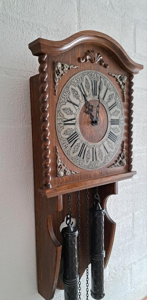 Houten wandklok met slinger, Antiek en Kunst, Antiek | Klokken, Ophalen