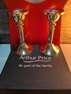 Arthur Price Kandelaars - Set van 2 15 cm hoog, Ophalen of Verzenden, Zo goed als nieuw, Metaal, Kandelaar