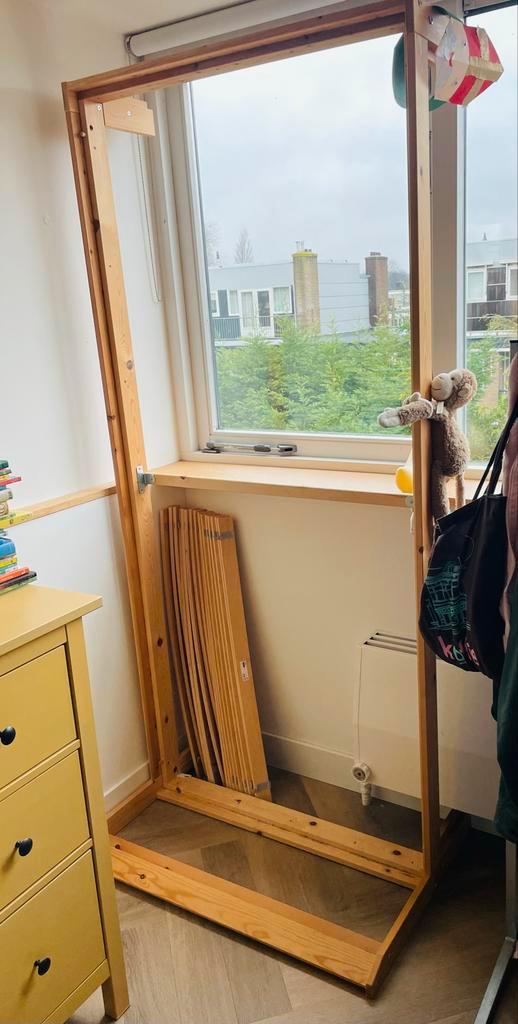 IKEA Neiden bedframe + Luröy lattenbodem 90x200, Huis en Inrichting, Slaapkamer | Bedden, Gebruikt, Eenpersoons, 90 cm, 200 cm