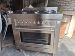 6 pits rvs gasstel 90 breed, Witgoed en Apparatuur, Ophalen, Gebruikt, Hete lucht, 60 cm of meer