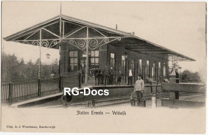 Ansichtkaart - Briefkaart Trein Station Ermelo - Veldwijk, Verzamelen, Ansichtkaarten | Nederland, Ongelopen, Gelderland, Voor 1920