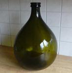 Grote glazen fles donkergroen glas wijnfles gistfles 10 ltr, Huis en Inrichting, Woonaccessoires | Vazen, Minder dan 50 cm, Groen