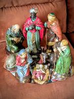 Unieke 8 Delige Stenen Kerstbeeldengroep Grote Beelden, Diversen, Kerst, Ophalen