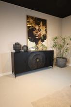 Dressoir Sun | Zwart Mangohout, Ophalen of Verzenden, Nieuw, 25 tot 50 cm, Metaal