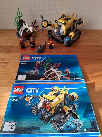 Lego city Diepzee duikboot 60092 complete set met boekjes  beschikbaar voor biedingen