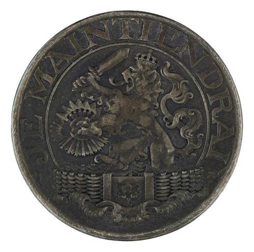 J.C. Wienecke - Penning, 1914 : Algemeen Steuncomité º, Postzegels en Munten, Penningen en Medailles, Zilver, Nederland, Verzenden