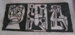 Hubert Bekman 3 figuren peren-langs Ets op japanspapier, Antiek en Kunst, Kunst | Etsen en Gravures, Ophalen of Verzenden