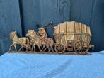 Gietijzeren wandornament paarden met wagen, Antiek en Kunst, Ophalen of Verzenden