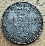 2,5 gulden 1898 Wilhelmina, Postzegels en Munten, Munten | Nederland, Ophalen, Zilver, Koningin Wilhelmina, Losse munt