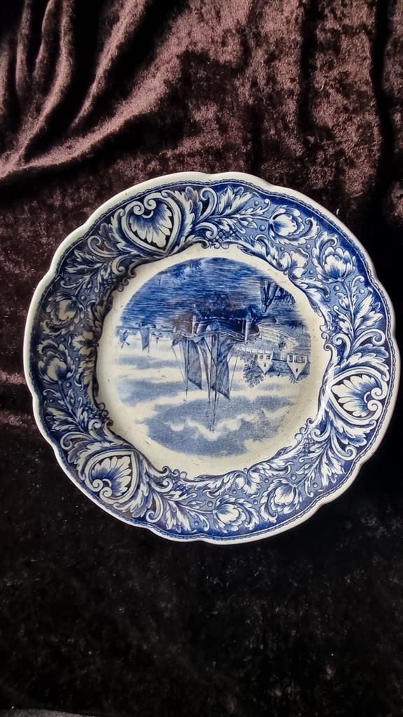 Delfts Blauw Wandbord met Scheepsmotief, Antiek en Kunst, Antiek | Wandborden en Tegels, Ophalen of Verzenden
