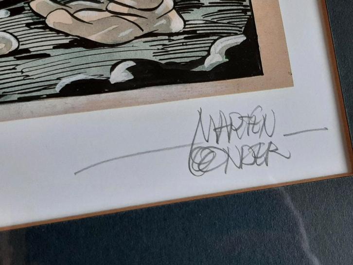 Origineel gesigneerde prent Toonder geboorte Tom Poes, 1994, Boeken, Stripboeken, Zo goed als nieuw, Eén stripboek, Ophalen