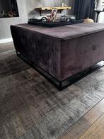 Salontafel / Poef - dieprood velours, Ophalen, 100 tot 125 cm, Zo goed als nieuw, 75 tot 100 cm