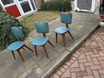3 Retro Stoelen - Jaren 50 Design, Tuin en Terras, Tuinsets en Loungesets, Ophalen, Gebruikt, Hout, Stoel