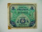 484. Frankrijk, AMC 5 francs 1944 WW II block # 2., Postzegels en Munten, Bankbiljetten | Europa | Niet-Eurobiljetten, Frankrijk