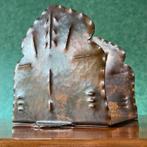 Amsterdamse School gehamerde rood koperen Boeksteunen, Antiek en Kunst, Antiek | Koper en Brons, Ophalen of Verzenden, Koper