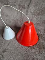 Oranje Emaille Hanglamp. Jaren 70. Vintage., Huis en Inrichting, Lampen | Hanglampen, Ophalen of Verzenden, Metaal, Jaren 70, Minder dan 50 cm