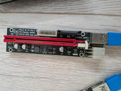 PCIe Riser, 3 in 1 1x to 16x Pcie Riser Board (6 stuks), Computers en Software, Pc- en Netwerkkabels, Zo goed als nieuw, Ophalen