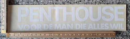 Vintage sticker Tijdschrift Penthouse voor de man die alles, Verzamelen, Stickers, Zo goed als nieuw, Overige typen, Ophalen of Verzenden