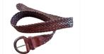 Pauw bruine leren gevlochten riem ceintuur 108 CHCS, Kleding | Dames, Riemen en Ceinturen, Echt leder, Pauw, Ophalen of Verzenden