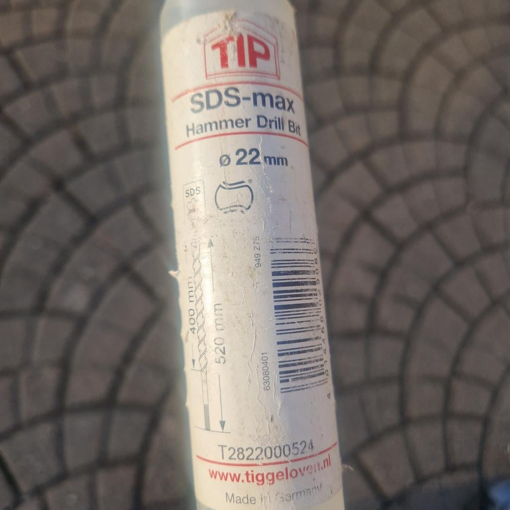 TIP SDS-max Hamerboor 22mm, Ophalen of Verzenden, Nieuw, 600 watt of meer, Boor- en/of Breekhamer