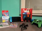 Switch OLED met games, Spelcomputers en Games, Spelcomputers | Nintendo Switch, Zo goed als nieuw, Met 1 controller, Met games