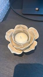 Kaarsenhouder, Ophalen of Verzenden, Zo goed als nieuw, Beige, Minder dan 25 cm