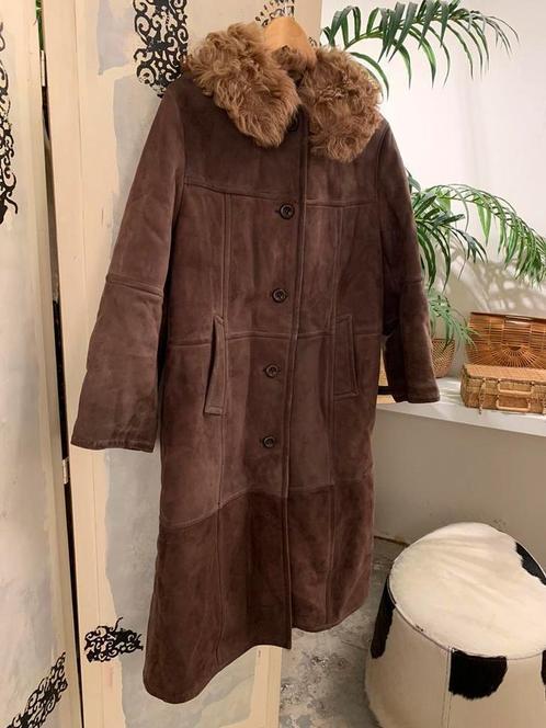 Vintage lange lammy coat S M gevoerde winterjas schapenvacht, Kleding | Dames, Jassen | Winter, Zo goed als nieuw, Maat 38/40 (M)