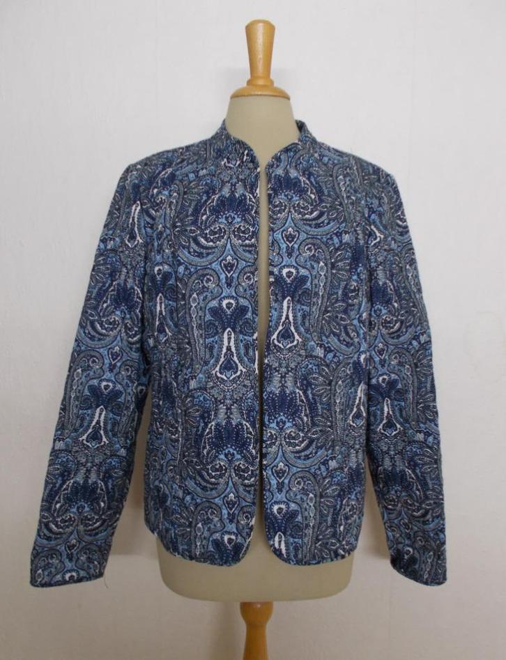 Paisley print opvallend leuk blauw kimono jasje! L, Kleding | Dames, Jasjes, Kostuums en Pakken, Zo goed als nieuw, Jasje, Maat 38/40 (M)